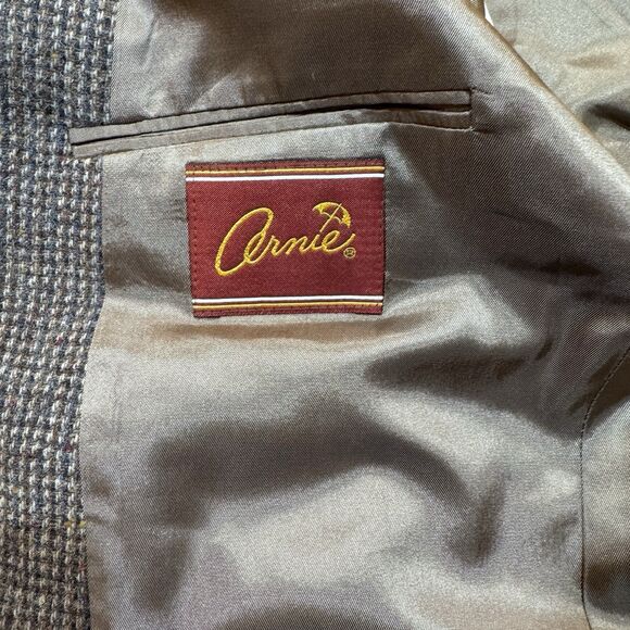 Tweed - Arnie 46R Wool Sport Coat Brown USA Made Single Vent Classic Blazer - Picture 7 of 16